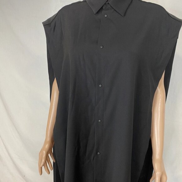 Florian Wowretzko Unisex Long Open-Side Shirt Dress – Black – Size M - Picture 10 of 11